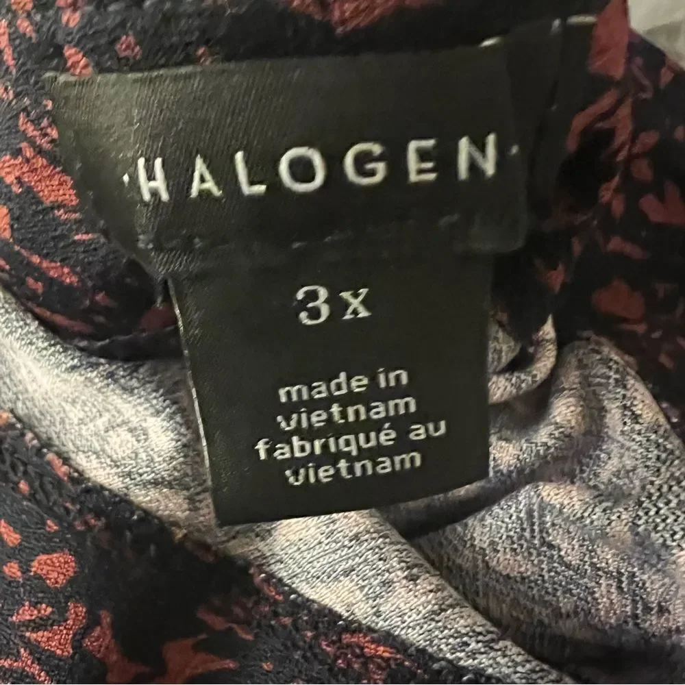 Halogen Abstract Print Tie Front Pencil Skirt In Multi Brown/Black, Size 3X